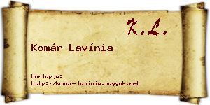 Komár Lavínia névjegykártya